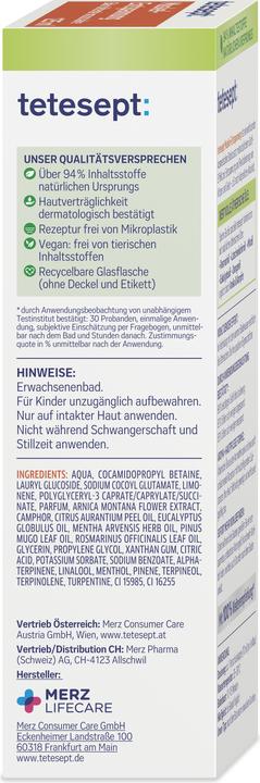 Nährwerte und Zutaten Tetesept Gesundheitsbad Muskel-Entspannung 125 ml (125 ml, Badeöl)