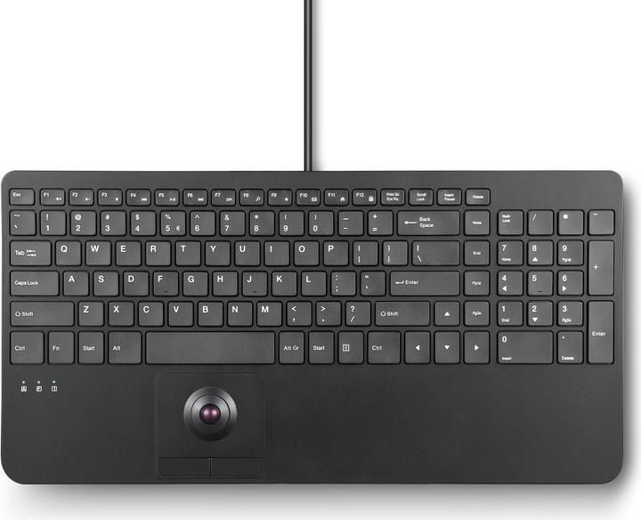 Immagine prodotto Perixx PERIBOARD-538 H IT, tastiera USB cablata con trackball - tasti a forbice - 2 hub USB in (DE, Cablato)