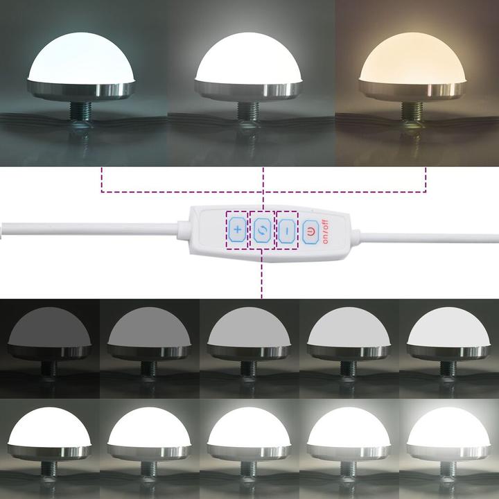 Produktbild VidaXL Wandmontierter Frisiertisch mit LED-Lichtern in schwarzer Eiche