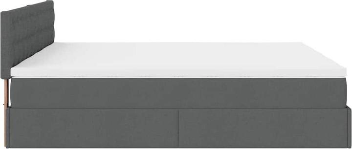 Actual product image VidaXL Ottoman bed with mattresses dark grey 200x200 cm fabric bed frame (200 x 200 cm)