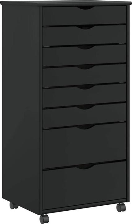 Image du produit VidaXL Rollschrank mit Schubladen MOSS Schwarz Massivholz Kiefer