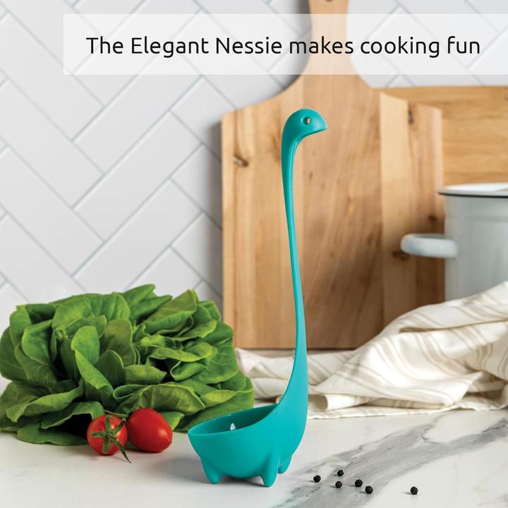 Actual product image Ototo Nessie soup spoon dinosaur shape green