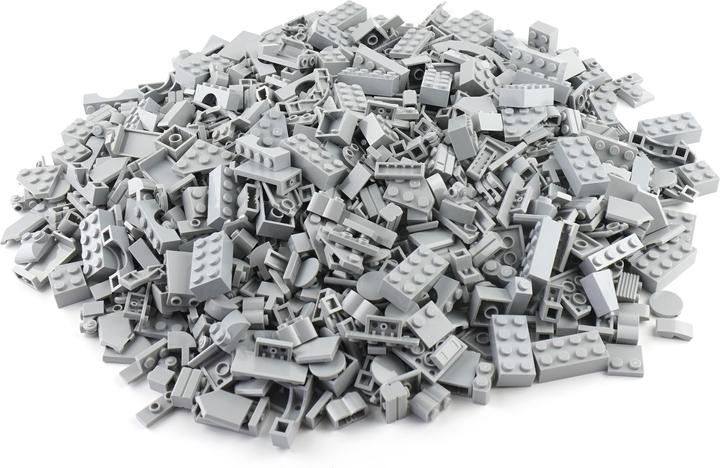 Produktbild LEGO Steine Hellgrau gemischt - 200 Stück - Light bluish grey bricks mix - NEU (LEGO Zubehör)