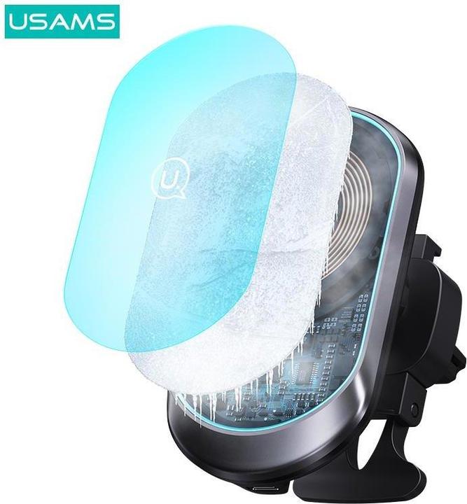 Image du produit Usams Magnetyczny uchwyt indukcyjny Wireless Charging 15W do kratki went. czarny/black CD182ZJ01 (US