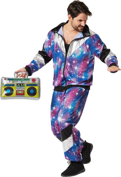 Immagine prodotto tectake Completo da uomo retro anni '80, 90 discoteca, tuta da jogging (S)