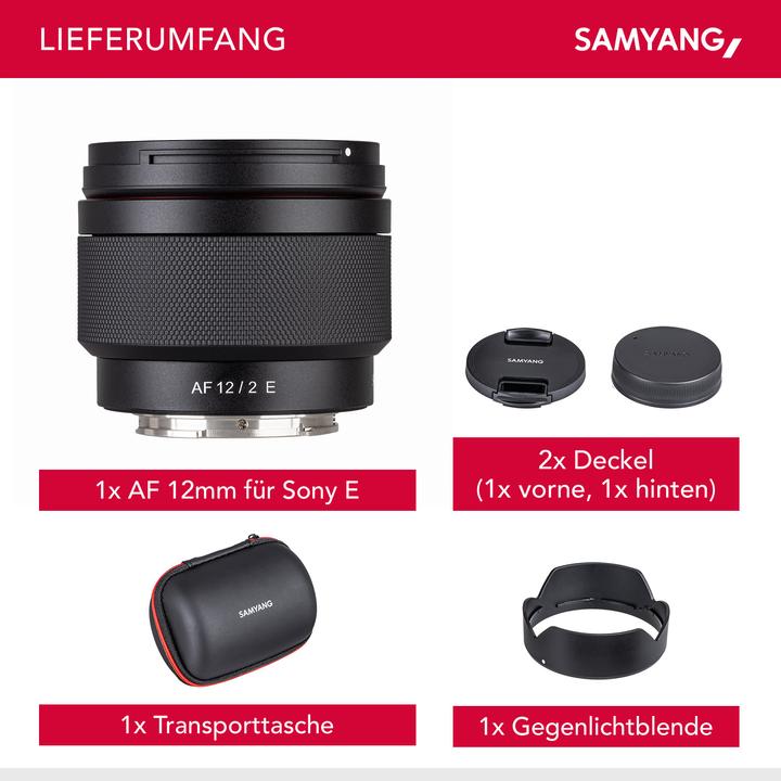 Produktbild Samyang AF 12mm f/2.0 Sony E-Mount (Sony E, APS-C / DX)