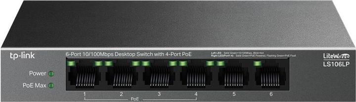 Produktbild TP-Link LS106LP /100 (4xPOE) Desktop switch (6 Ports)