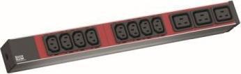 Actual product image Bachmann IT PDU 19 inch 1U 8xC13 red 3xC19 red
