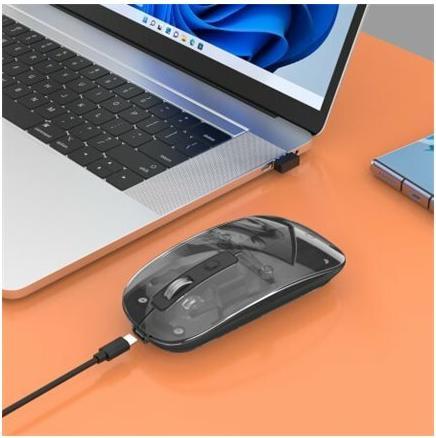Immagine prodotto Manhattan Mouse MH trasparente 4D, nero (Senza fili)