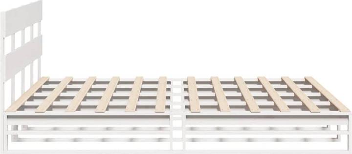 Image du produit VidaXL Lit en bois massif Lit en bois Lit palette Tête de lit Blanc 200x200cm Pin (200 x 200 cm)