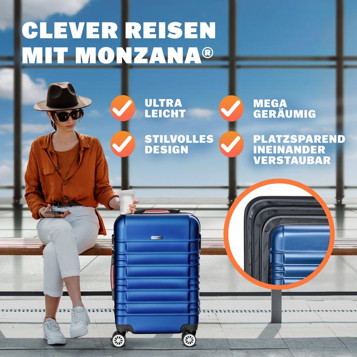 Actual product image Monzana Hartschalenkoffer (120 l, Hand luggage (up to 50 litres), M (50 - 90l), L (90 - 115l))
