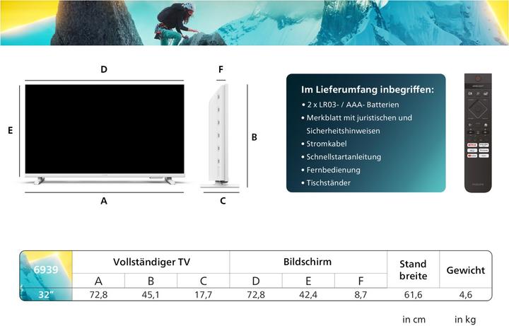 Image du produit Philips 32PFS6939/12 (32", LED, Full HD, 2024)