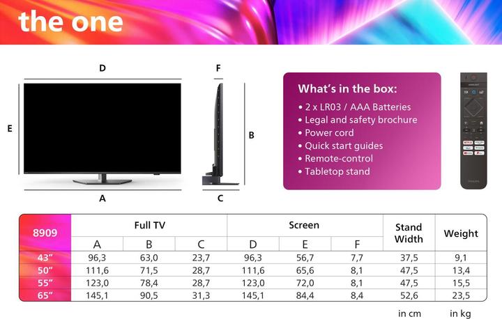 Produktbild Philips 55PUS8909/12 (55", PUS8909, LED, 4K, 2024)