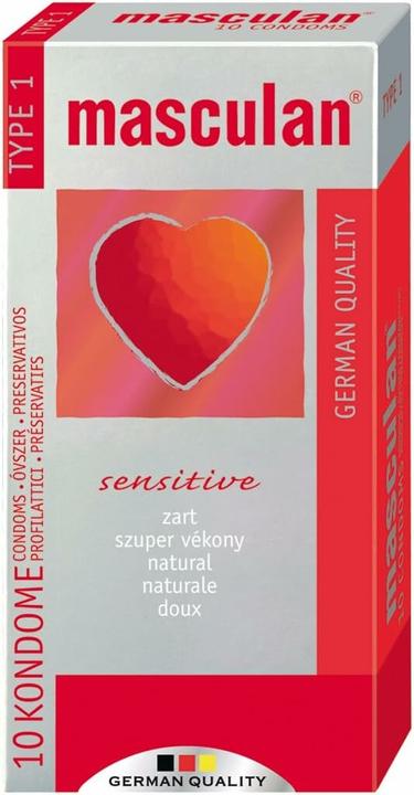 Masculan Tipo 1" (sensibile) 10 preservativi rosa delicato per momenti sensuali (10 pz.)