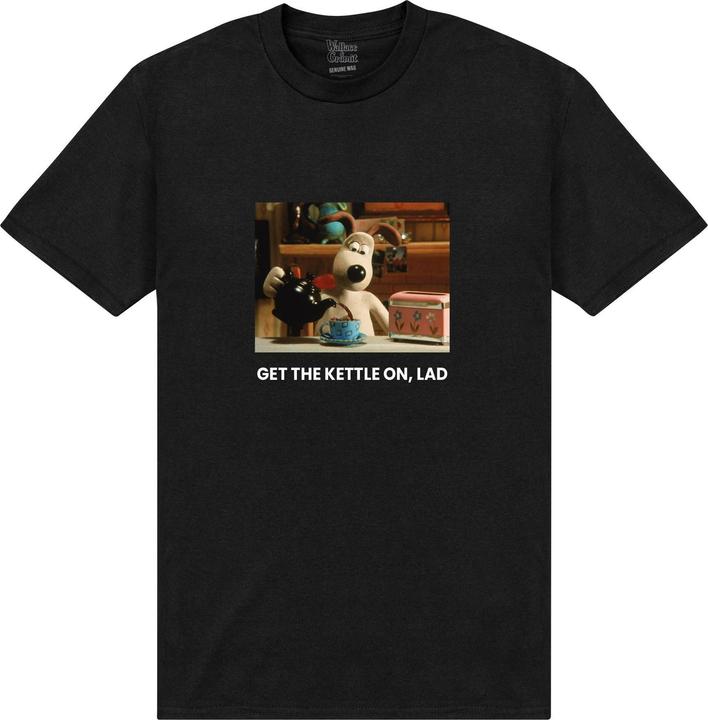 Actual product image Wallace and Gromit Unisex Adult Get The Kettle On Lad Gromit T-Shirt (XL)