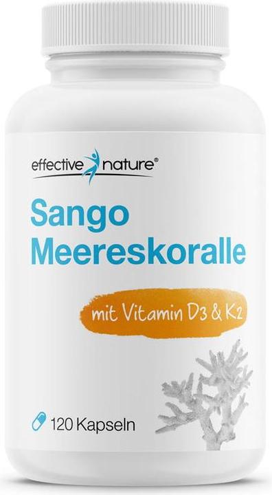Produktbild Effective Nature Sango Meerekoralle Vitamin D3 K2 (120 Stück, Kapseln)