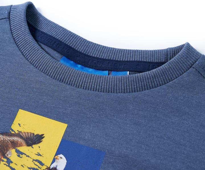 Actual product image VidaXL Children's long-sleeved shirt blue melange 116,Material: 60 (116)