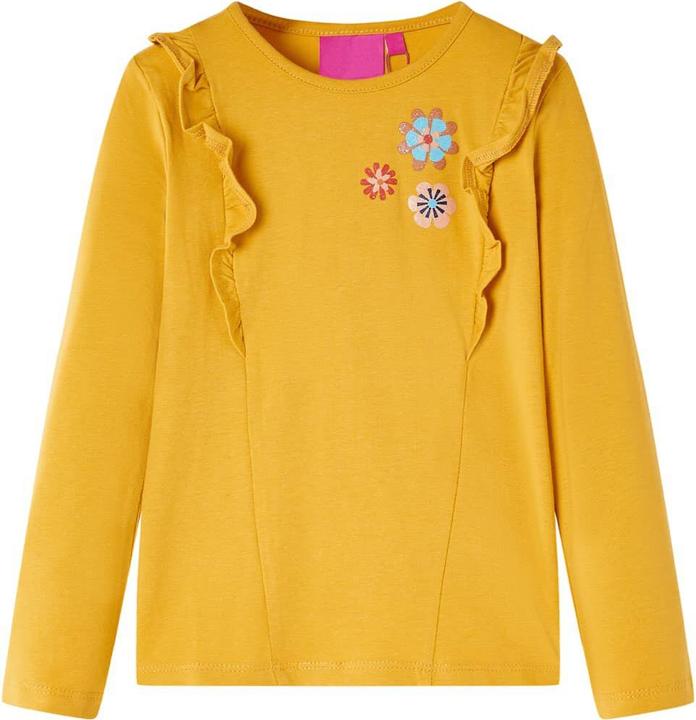 Immagine prodotto VidaXL Camicia a maniche lunghe da bambino ocra scuro 116,Materiale: 95 (116)