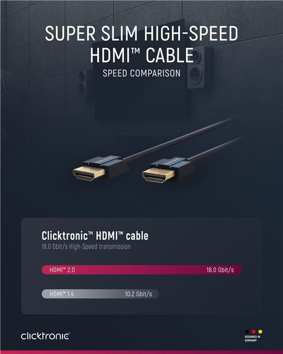 Actual product image clicktronic HDMI (Typ A) — HDMI (Typ A) (2 m, HDMI)