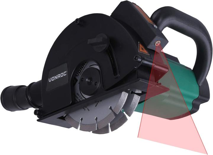Actual product image Vonroc Wall chaser with laser and suction bonnet