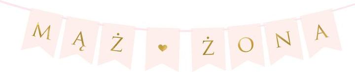 Produktbild Partydeco Banner Mąż Żona, light pink, 15 x 110 cm (1 pkt / 1 pc.)