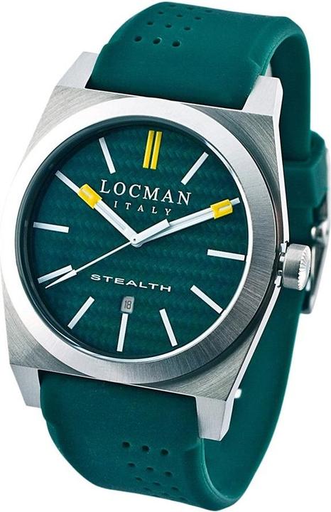 Immagine prodotto Locman Orologio da uomo Stealth Titanio/Acciaio Verde Ref. 0201 (Orologio da polso analogico, 42 mm)