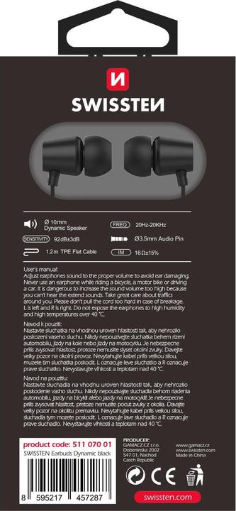 Immagine prodotto Swissten Auricolari DYNAMIC YS500 (Cablato)