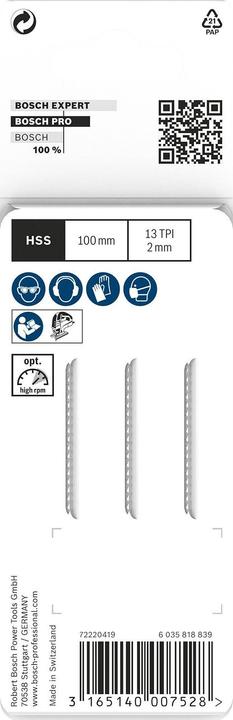 Produktbild Bosch Professional Zubehör PRO Plastics PC clean T101A Stichsägeblatt, 100 mm, 3-tlg.