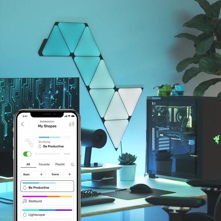 Actual product image Nanoleaf Shapes Ultra Black 9PK Starter (80 lm)