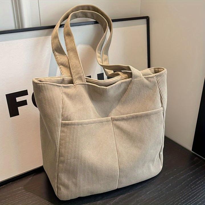 Produktbild Only-Bags.Store Cord-Tasche mit festen Schulterriemen, lässig einfarbig, Reissverschluss, Polyester gefüttert