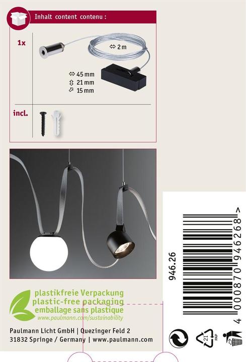 Produktbild Paulmann Gurt-System ULine Gurt-Abhängung