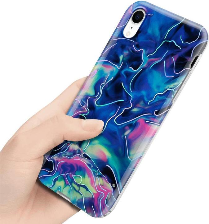 Actual product image Cadorabo IMD TPU Colorful Marble Cover (Apple iPhone XR)