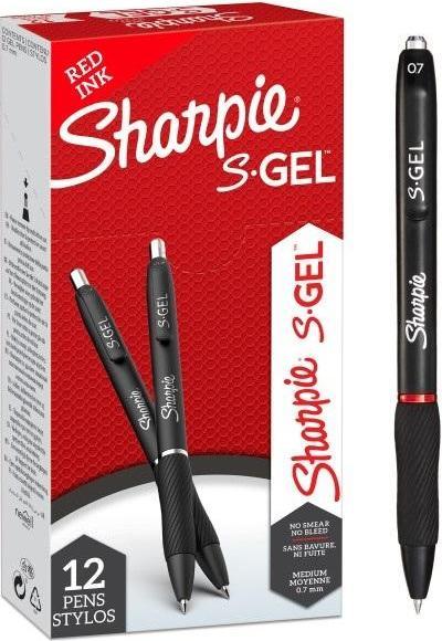 Image du produit Sharpie Stylo gel 0,7 mm, rouge, 12 pièces (Rouge, 12 x)
