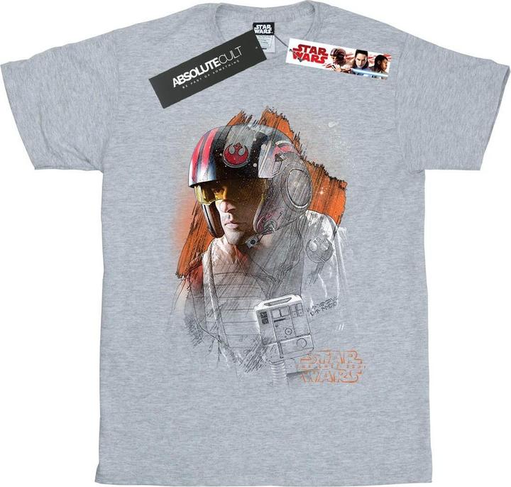Actual product image Star Wars Boys The Last Jedi Poe Dameron Brushed T-Shirt (128)