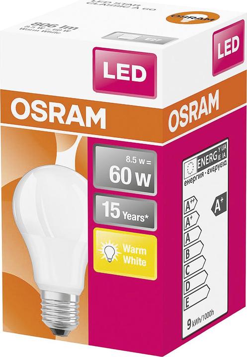 Produktbild Osram Led Star Classic A (E27, 8.50 W, 806 lm, 1 x, F)