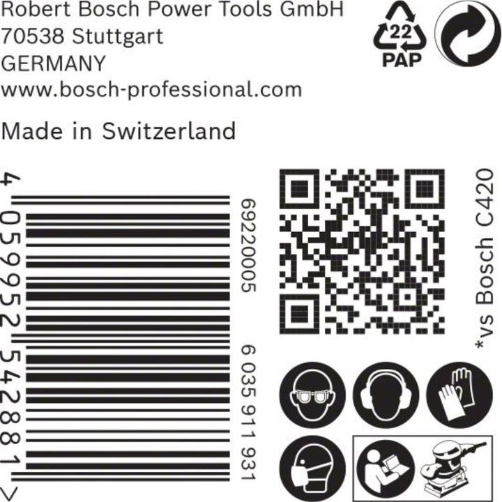 Actual product image Bosch Professional Zubehör Expert C470 Sandpaper with 14 holes for orbital sander, 115 x 230 mm, G 400, 50 pcs. (400)