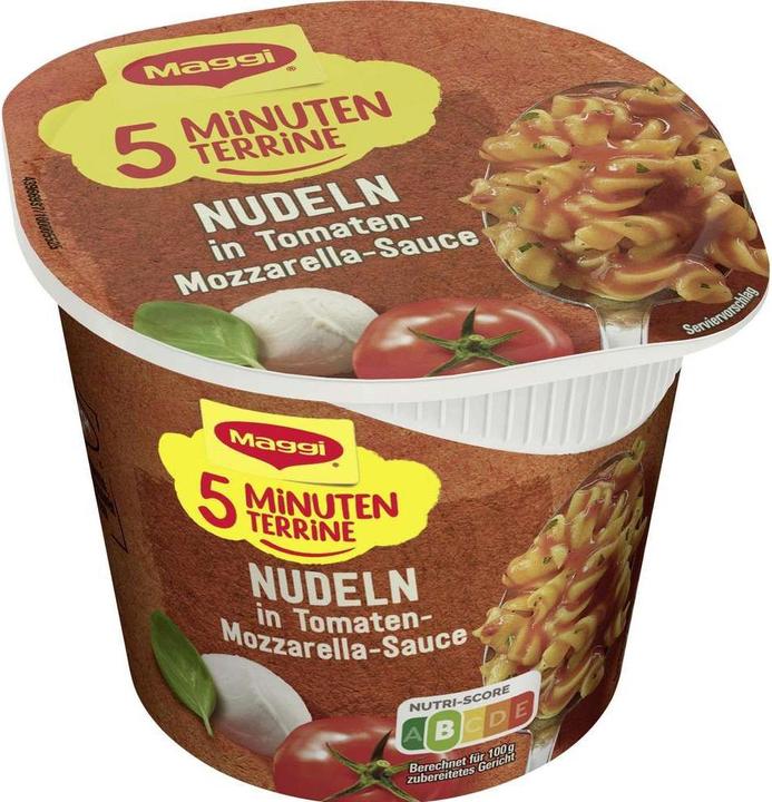 Produktbild Maggi 5 MINUTEN TERRINE Nudeln in Tomaten-Mozzarella-Sauce (55 g)