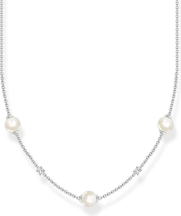 Thomas Sabo Chaîne perles avec pierres blanches argent (Argent 925, 40 - 45 cm)