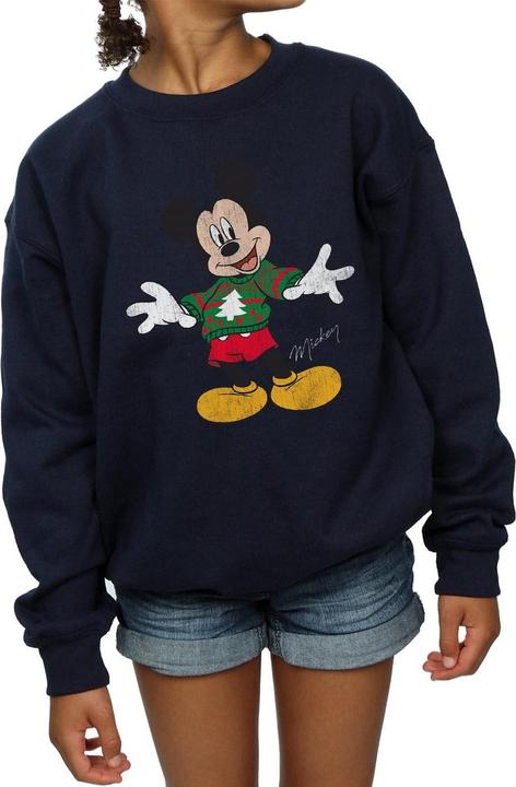 Actual product image Disney Girls Mickey Mouse Christmas Jumper Sweatshirt (152, 158)