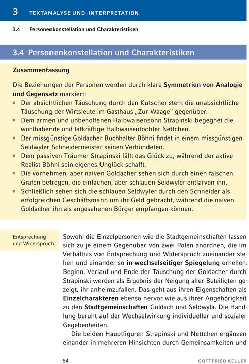 Produktbild Kleider machen Leute von Gottfried Keller- Textanalyse und Interpretation (Deutsch, Gottfried Keller, Daniel Rothenbühler, 2023)