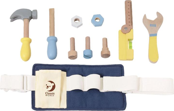 Actual product image Classic World Wooden tool belt, 10 pcs.