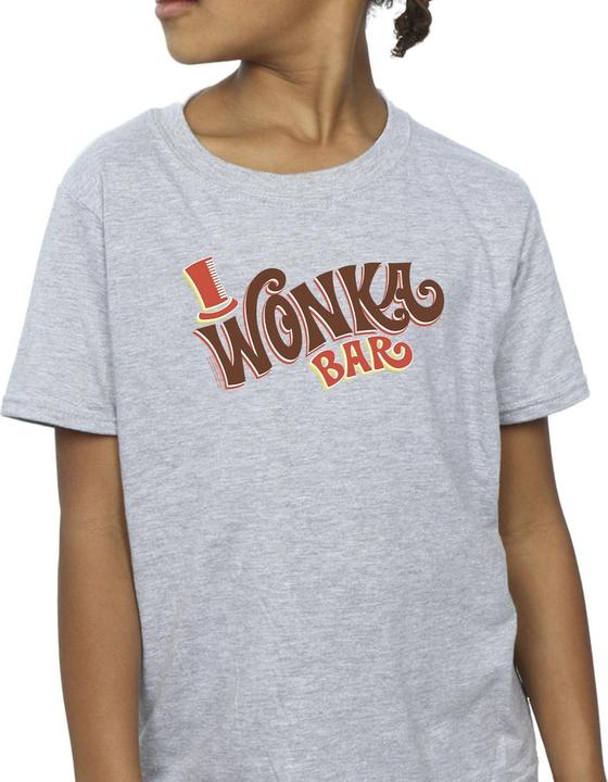 Actual product image Willy Wonka & the Chocolate Factory Girls Bar Logo Cotton T-Shirt (152, 158)
