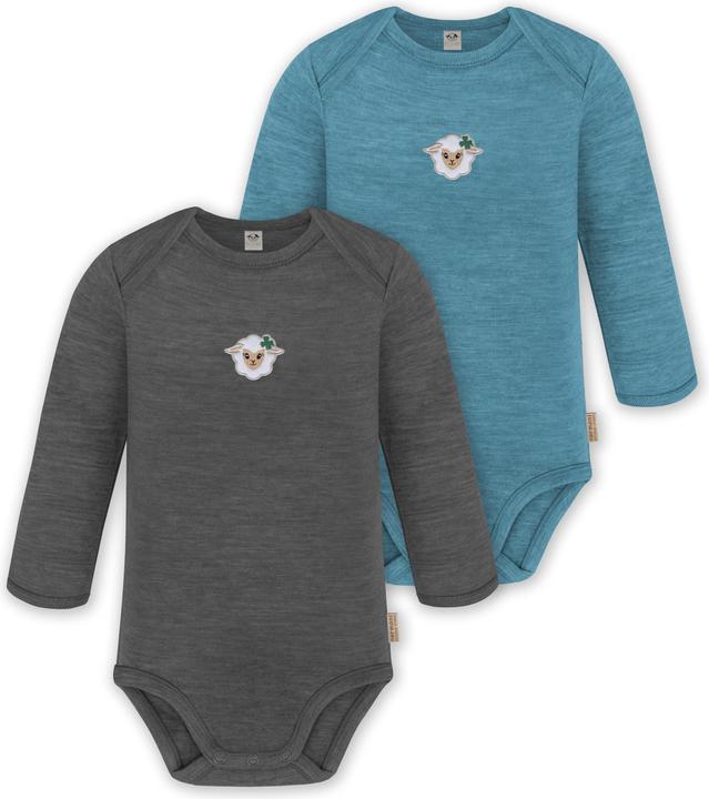 Normani 2er Pack Baby Merino Body Langarm „Auckland" - 9373