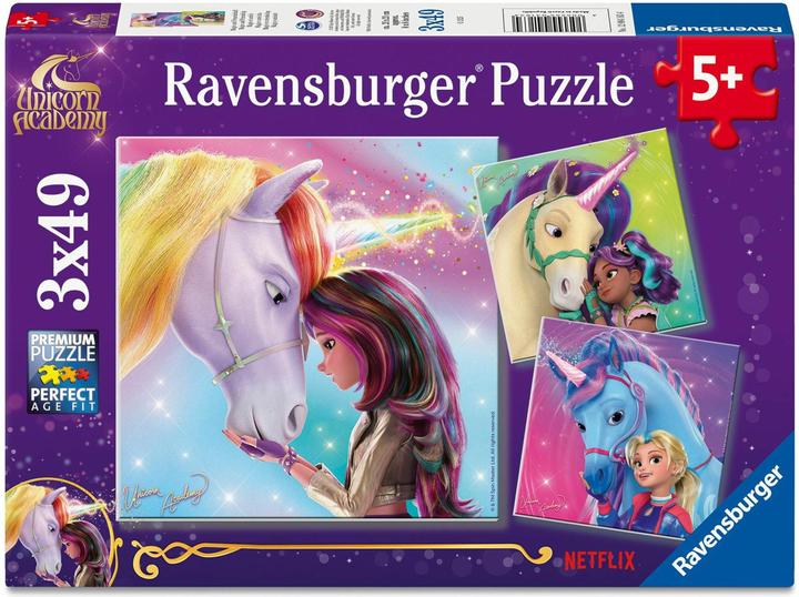 Unicorn Academy Children's puzzle - 12004163 - puzzle for children aged 5 and over, with 3x49 (49 pieces)