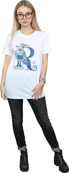 Actual product image Womens/Ladies Ravenclaw Glitter Cotton Boyfriend T-Shirt (XL)