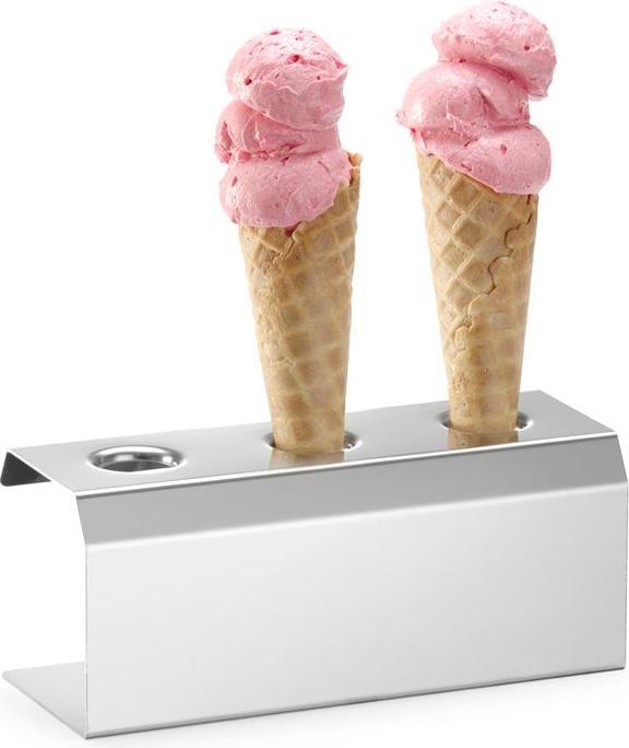 Actual product image Hendi Ice cream cone stand stainless steel holes
