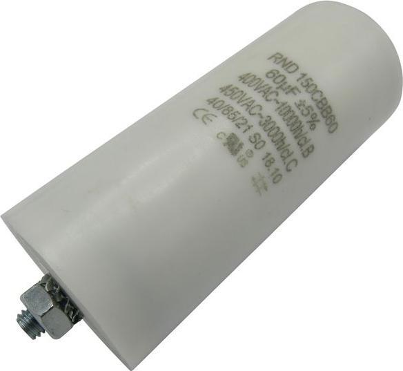 Actual product image RND Components Motor capacitor 50... 60Hz M8 20uF 450V Faston connection terminal