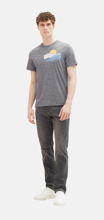 Produktbild Tom Tailor T-Shirt Gestreiftes Kurzarmshirt mit Rundhalsausschnitt und Foto-Print (XXL)