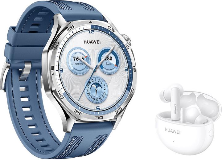 Actual product image Huawei Watch GT5 46mm Blue + Freebuds 5I Earphones