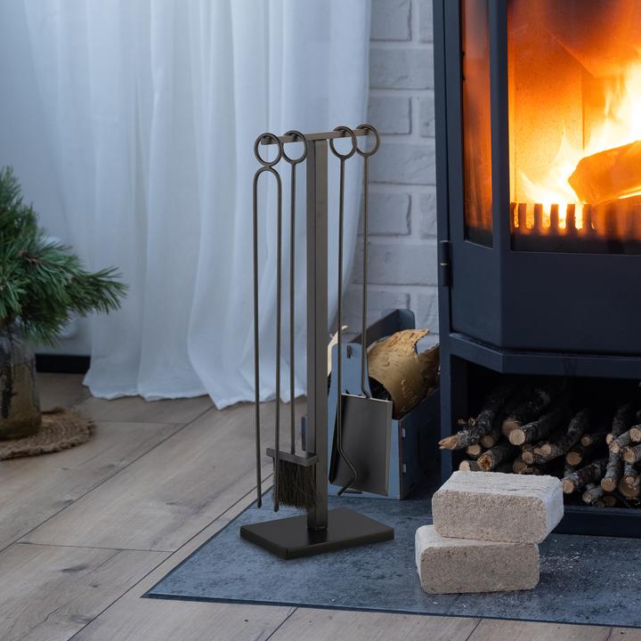 Produktbild Relaxdays 5-tlg. Kaminbesteck-Set (25.5 x 15.5 x 77.5 cm)